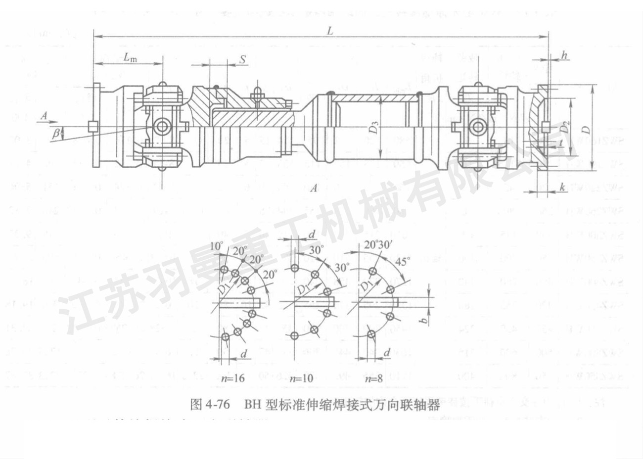 BH標準伸縮焊接式萬向聯(lián)軸器
